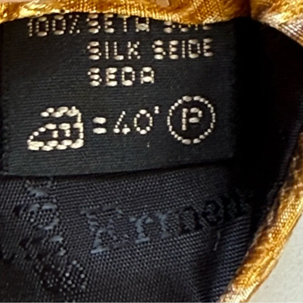 Ermenegildo‎ Zegna Silk Tie Gold Floral Made in Italy